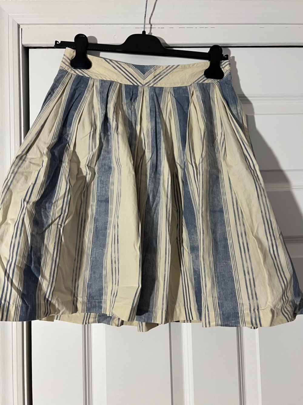 Maeve Blue and Cream Striped Circle Skirt